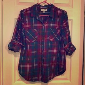 Old Navy Classic plaid button down - L